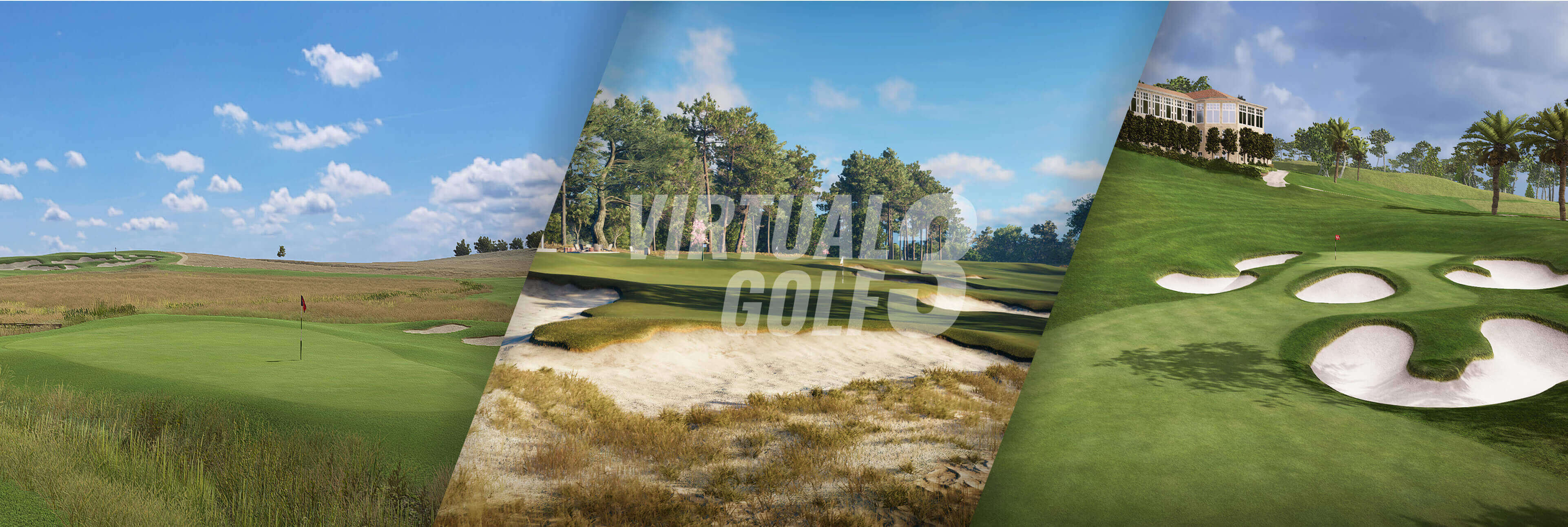 Three golf courses, olympic club lake, pinehurst cradle and field ranch east