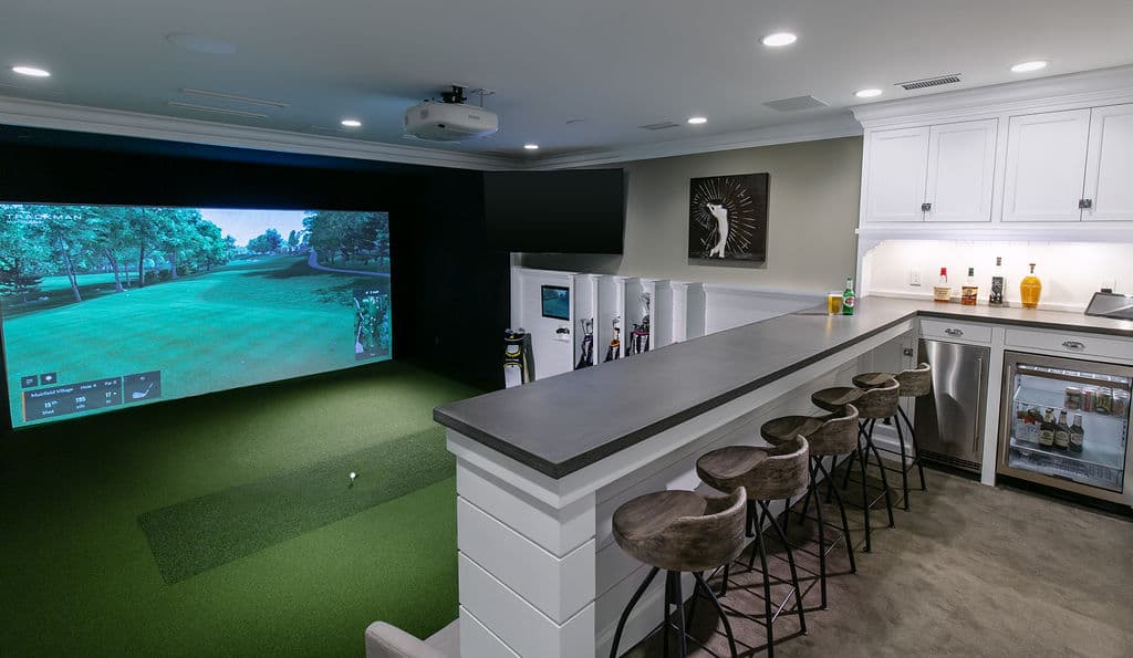 TrackMan Golf Simulator Man Cave