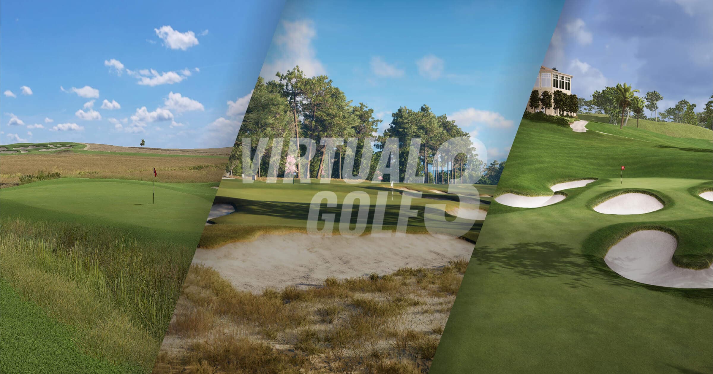 Three golf courses, olympic club lake, pinehurst cradle and field ranch east