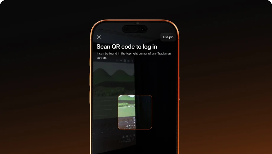 A smartphone screen displaying a message to "Scan QR code to log in," with a QR code partially visible against a dark background.
